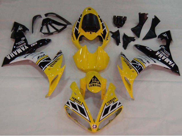 2004-2006 Yamaha YZF 1000 R1 Motorcycle Fairings - Yellow White Glossy Black UK