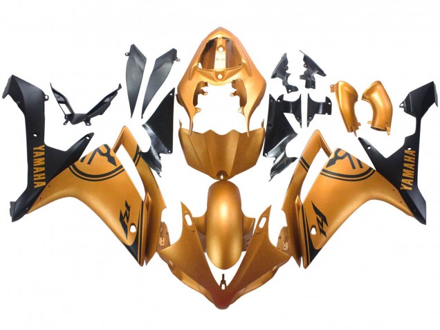 2007-2008 Yamaha YZF 1000 R1 Motorcycle Fairings - Gold Black UK