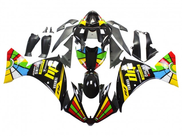 2012-2014 Yamaha YZF 1000 R1 Motorcycle Fairings - Glossy Black Yellow Green Blue Red Color Wheel UK