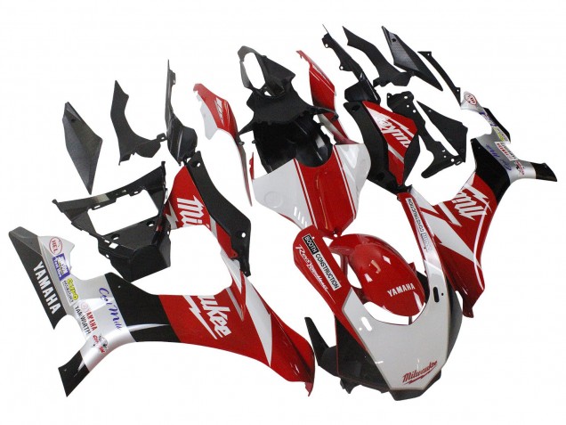 2015-2019 Yamaha YZF 1000 R1 Motorcycle Fairing - White Red Black Milwaukee UK