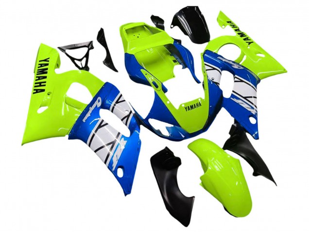 1998-2002 Yamaha YZF 600 R6 Motorcycle Fairings - Neon Green Blue White Champions UK