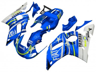 Buy 1998-2002 Yamaha YZF 600 R6 Motorcycle Fairings - White Blue Neon Yellow Fiat Motul Michelin UK