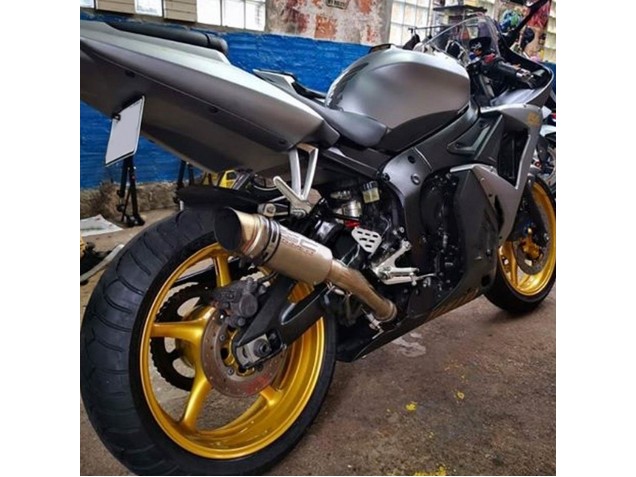 2006-2009 Yamaha YZF R6S Motorcycle Fairings - Matte Grey Matte Black Gold Decals UK