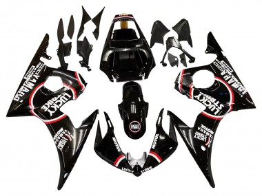 Buy 2006-2009 Yamaha YZF R6S Motorcycle Fairings - Glossy Black Red White Lucky Strike Motul UK
