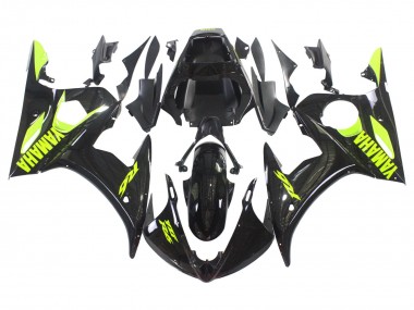 Buy 2006-2009 Yamaha YZF R6S Motorcycle Fairings - Glossy Black Neon Yellow UK