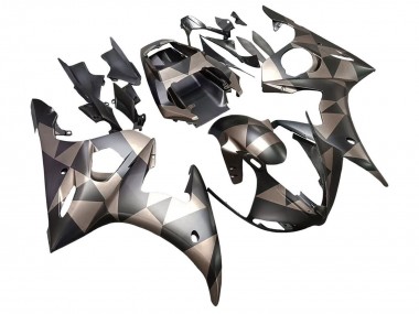 Buy 2006-2009 Yamaha YZF R6S Motorcycle Fairings - Grey Matte Black Geometric UK