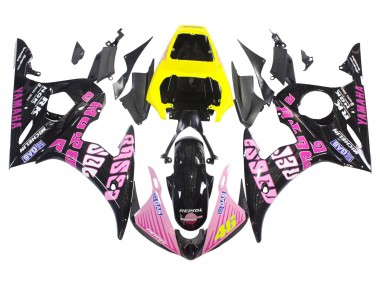 Buy 2006-2009 Yamaha YZF R6S Motorcycle Fairings - Yellow Pink Glossy Black Rossi Repsol 46 UK