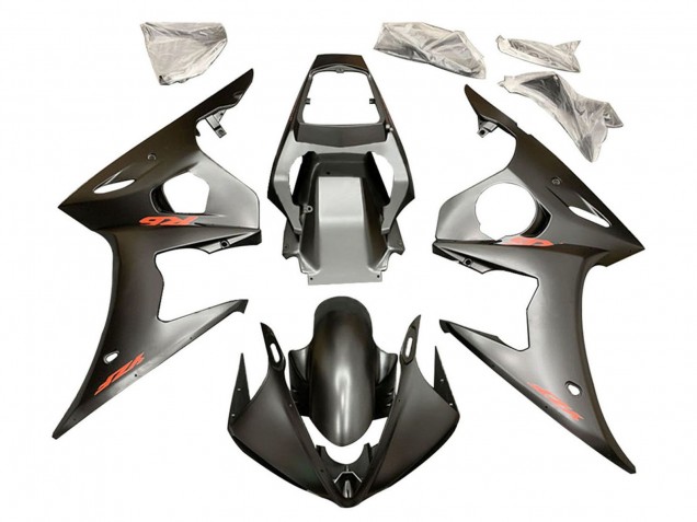 2006-2009 Yamaha YZF R6S Motorcycle Fairings - Matte Black Red Decals UK