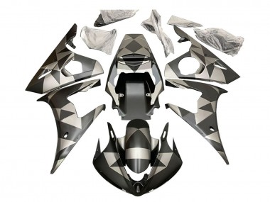 Buy 2006-2009 Yamaha YZF R6S Motorcycle Fairings - Black Red Geometric UK