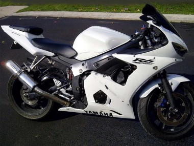Buy 2006-2009 Yamaha YZF R6S Motorcycle Fairings - White Black Decals UK