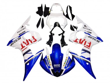 Buy 2005 Yamaha YZF 600 R6 Motorcycle Fairings - White Blue Dunlop Fiat Motul UK