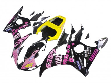 Buy 2005 Yamaha YZF 600 R6 Motorcycle Fairings - Black Pink Yellow Repsol 46 UK