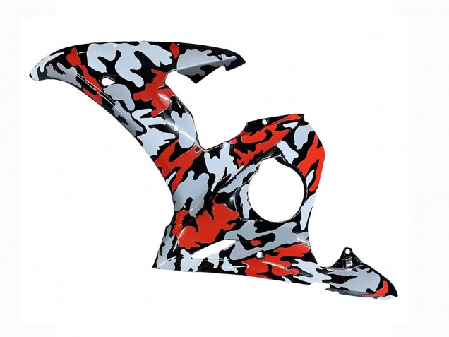 2005 Yamaha YZF 600 R6 Motorcycle Fairings - Black Red Grey Camouflage UK