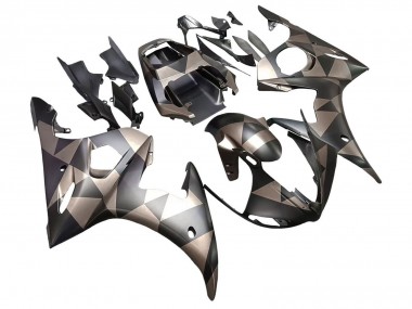 Buy 2005 Yamaha YZF 600 R6 Motorcycle Fairings - Matte Black Grey Geometric UK