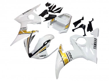 Buy 2005 Yamaha YZF 600 R6 Motorcycle Fairings - White Gold Black UK