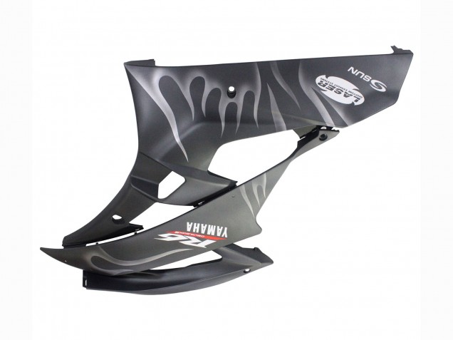 2006-2007 Yamaha YZF 600 R6 Motorcycle Fairings - Matte Black Silver Flame UK