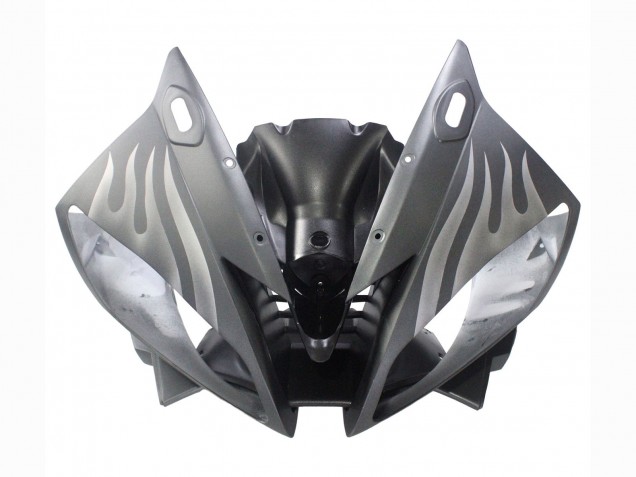 2006-2007 Yamaha YZF 600 R6 Motorcycle Fairings - Matte Black Silver Flame UK