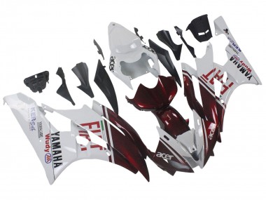 Buy 2006-2007 Yamaha YZF 600 R6 Motorcycle Fairings - White Maroon Red Fiat Acer Yamalube UK