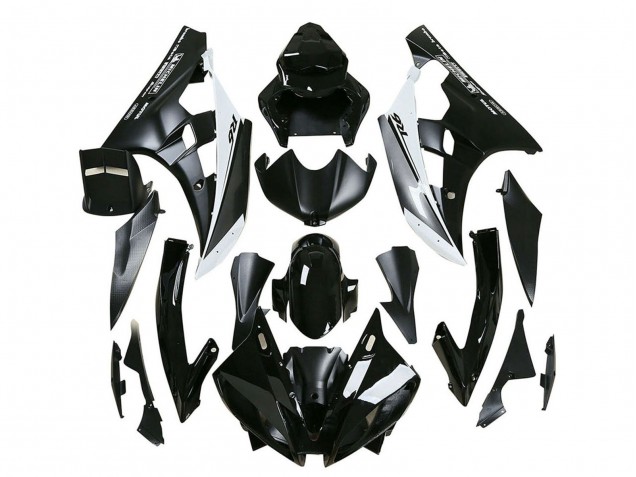 2006-2007 Yamaha YZF 600 R6 Motorcycle Fairings - Glossy Black Matte Black White Motul Michelin UK