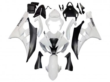 Buy 2006-2007 Yamaha YZF 600 R6 Motorcycle Fairings - White Matte Black UK