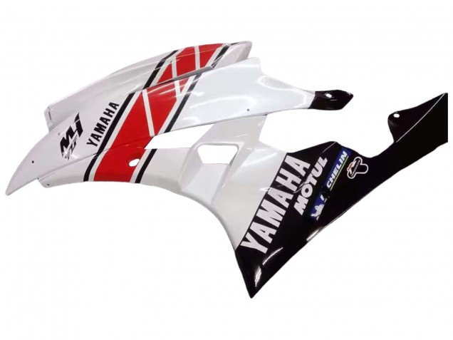 2006-2007 Yamaha YZF 600 R6 Motorcycle Fairings - White Red Black Motul UK