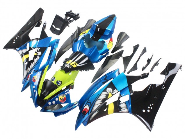2006-2007 Yamaha YZF 600 R6 Motorcycle Fairings - Blue Neon Green Black Shark UK