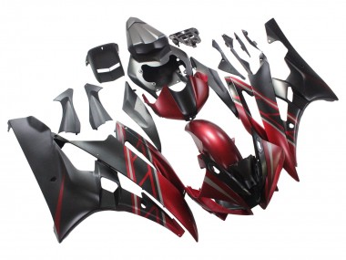 Buy 2006-2007 Yamaha YZF 600 R6 Motorcycle Fairings - Red Matte Black UK