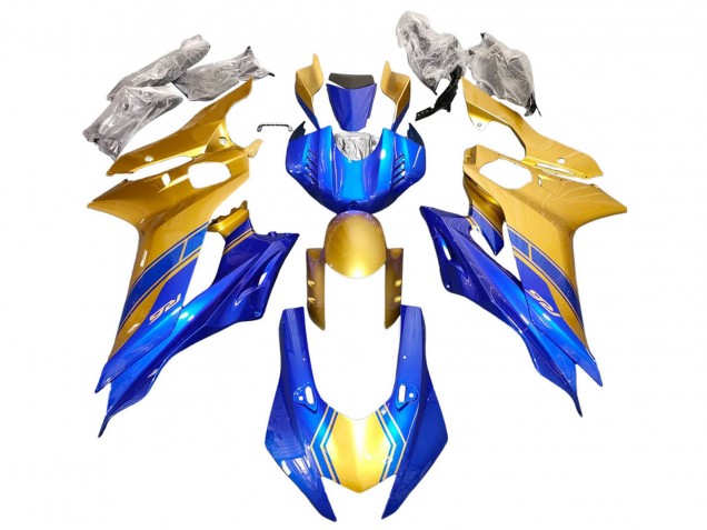 2017-2025 Yamaha YZF 600 R6 Motorcycle Fairings - Gold Blue UK