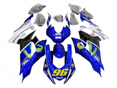 Buy 2017-2025 Yamaha YZF 600 R6 Motorcycle Fairings - White Blue Black Green MoviStar Semakin Didepan UK