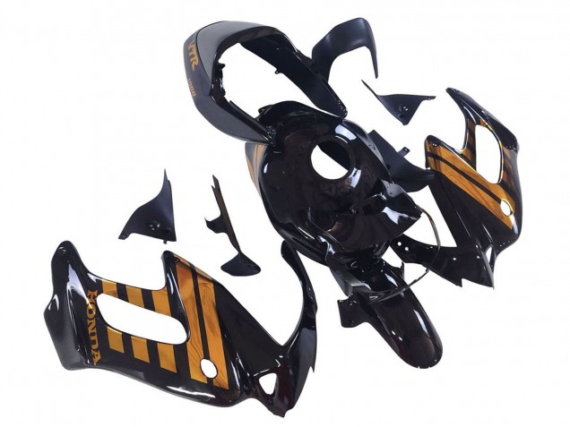 1997-2005 Honda VTR1000F Motorcycle Fairings - Glossy Black Gold UK
