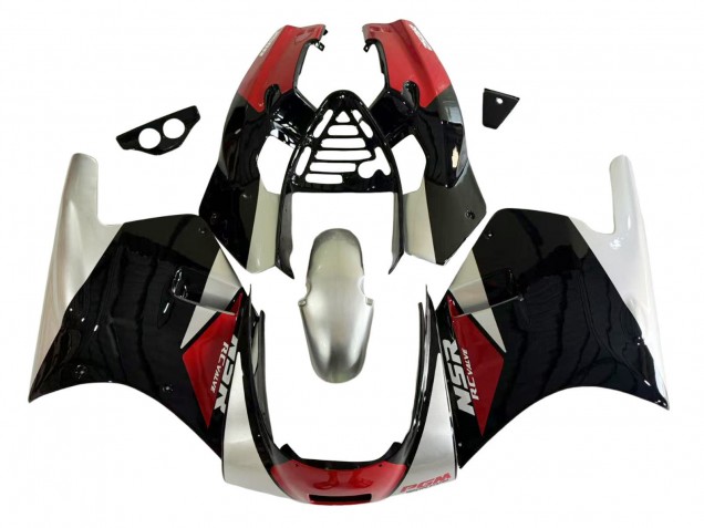 1988-1989 Honda NSR250R Motorcycle Fairings - Silver Red Glossy Black UK
