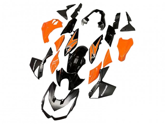 2010-2013 Kawasaki Z1000 Motorcycle Fairings - Orange Glossy Black UK