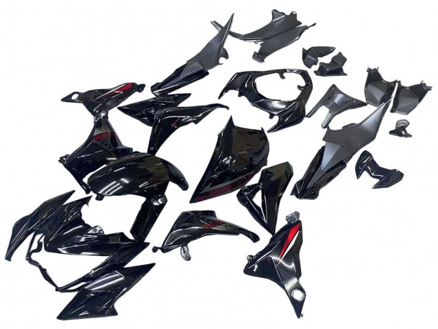 2013-2018 Kawasaki Z800 Motorcycle Fairings - Glossy Black Red UK