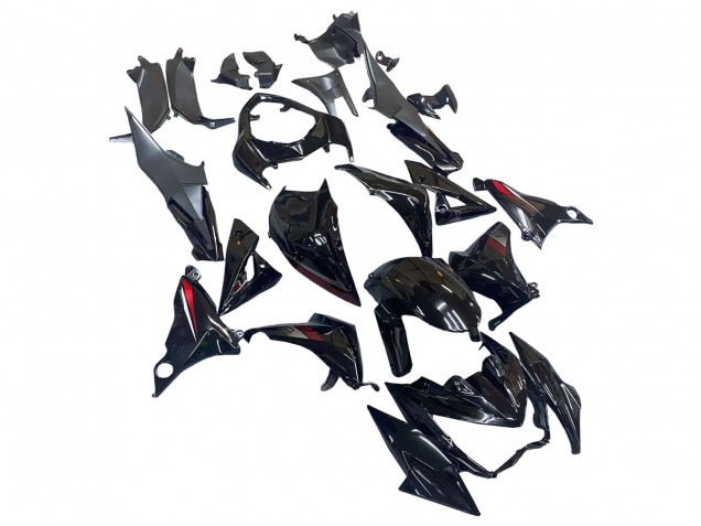 2013-2018 Kawasaki Z800 Motorcycle Fairings - Glossy Black Red UK