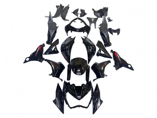 2013-2018 Kawasaki Z800 Motorcycle Fairings - Glossy Black Red UK