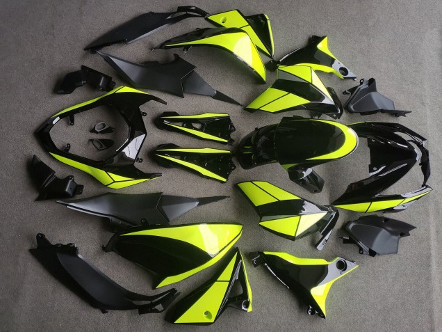 2013-2018 Kawasaki Z800 Motorcycle Fairings - Glossy Black Neon Yellow UK