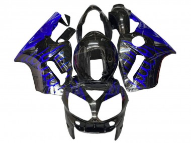 Buy 2000-2001 Kawasaki ZX12R Motorcycle Fairings - Glossy Black Blue Flame UK
