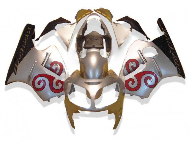 2000-2001 Kawasaki ZX12R Motorcycle Fairings - Silver Red Black UK