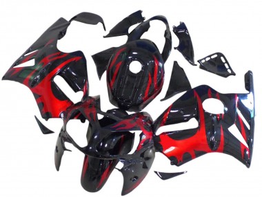 Buy 2000-2001 Kawasaki ZX12R Motorcycle Fairings - Glossy Black Red UK