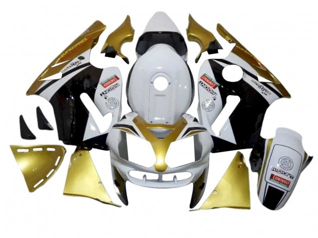 2002-2006 Kawasaki ZX12R Motorcycle Fairings - White Gold Black Red Denso UK