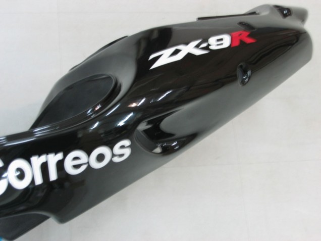2000-2001 Kawasaki ZX9R Motorcycle Fairings - Glossy Black White West UK