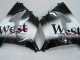 2000-2001 Kawasaki ZX9R Motorcycle Fairings - Glossy Black White West UK