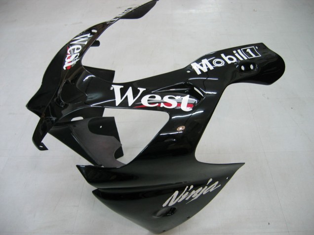 2000-2001 Kawasaki ZX9R Motorcycle Fairings - Glossy Black White West UK