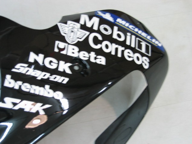 2000-2001 Kawasaki ZX9R Motorcycle Fairings - Glossy Black White West UK
