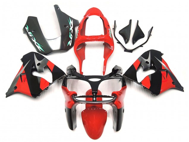 2000-2001 Kawasaki ZX9R Motorcycle Fairings - Red Black UK
