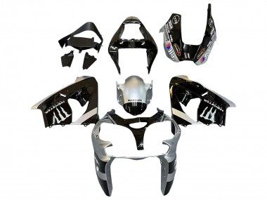 Buy 2002-2003 Kawasaki ZX9R Motorcycle Fairings - Silver Glossy Black Monster Elf UK