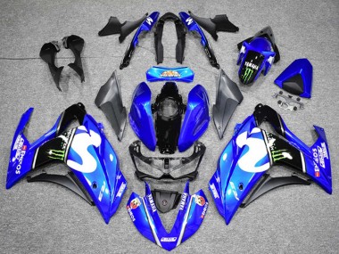 Buy 2015-2018 Yamaha YZF R3 Motorcycle Fairings - Blue Black Green Monster UK
