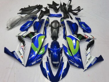 Buy 2015-2018 Yamaha YZF R3/R25 Motorcycle Fairings - Blue White Black Green Monster UK