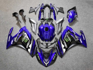 Buy 2015-2018 Yamaha YZF R3/R25 Motorcycle Fairings - Blue Silver Black Monster UK