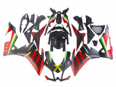 Buy 2016-2020 Aprilia RSV4 1000 Motorcycle Fairings - Matte Black Red Green Stripe UK